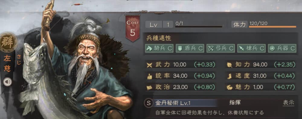 三国志真戦:サポート最強ランキング2位:左慈