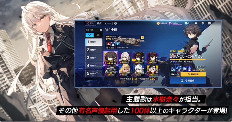 カウンターサイド:日本で人気を博しているイラストレイターであったり声優を起用