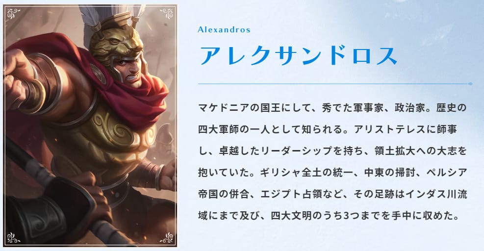 アレクサンドロス:SSR評価